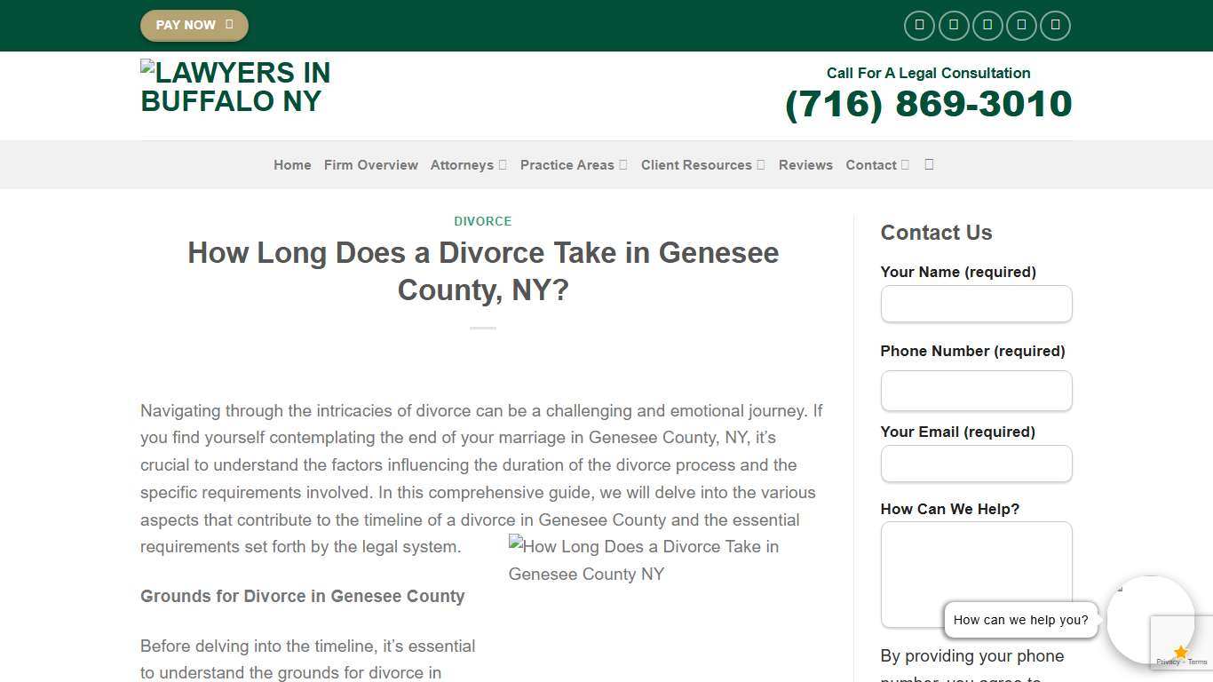 How Long Does a Divorce Take in Genesee County, NY?